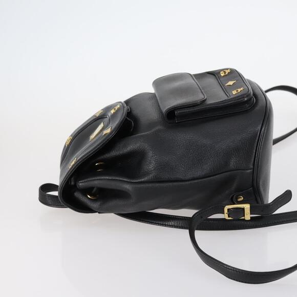 MCM Studs Backpack Leather Black Gold Auth 144411 main image 4
